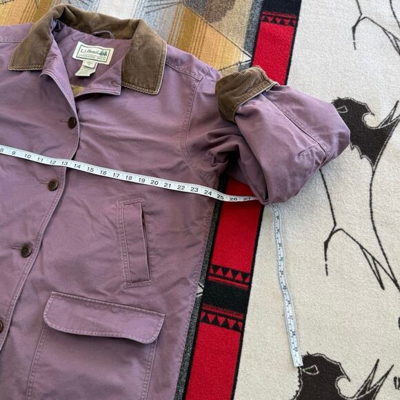 Vintage L.L. Bean Womens Barn Chore Coat Jacket Corduroy Purple XL Quilt Lined - Picture 9 of 11